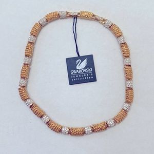 Vintage Swarovski Gold Plated Pave Crystal Choker